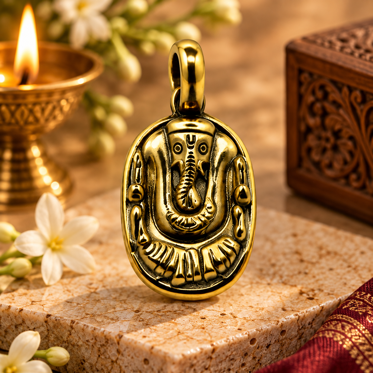 Pyrite Ganesha Pendant