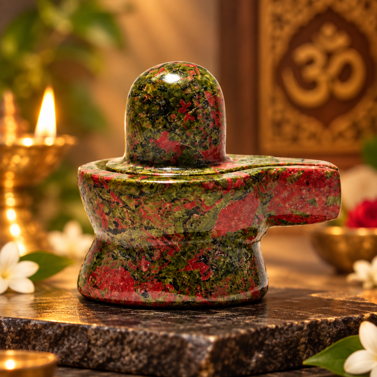 Natural Unakite Shivling - 110 Grams
