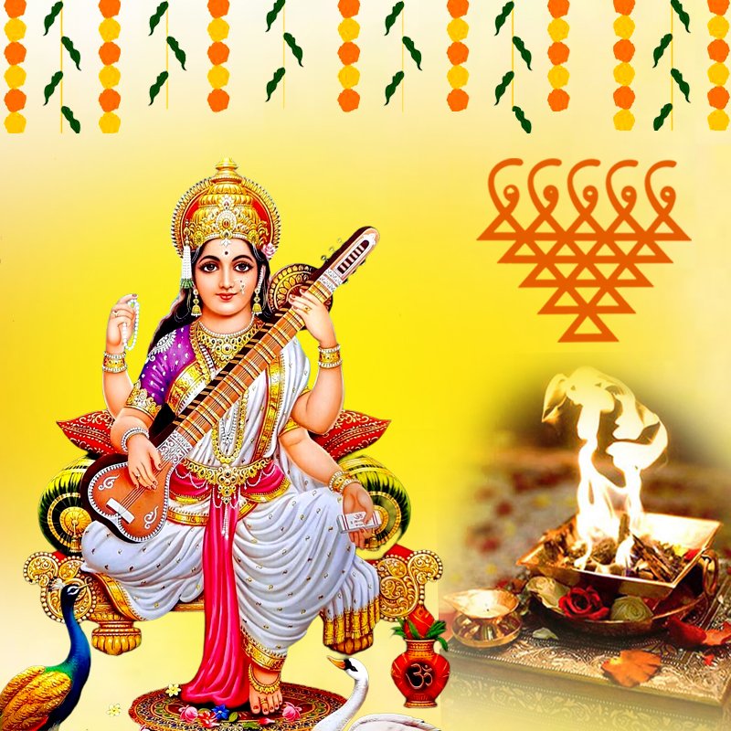 Goddess Saraswati Puja, Mantra Jaap and Yajna