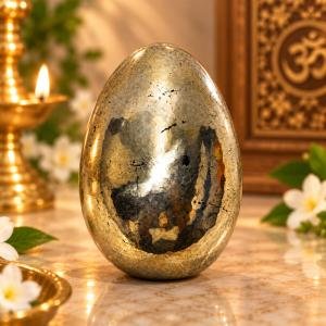 Natural Pyrite Egg - 120 Grams